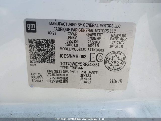 1GT49WEY5RF242351 GMC l5p