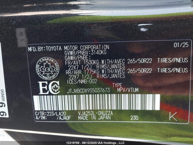 JTJVBCDX9S5037673 Lexus v35a-fts