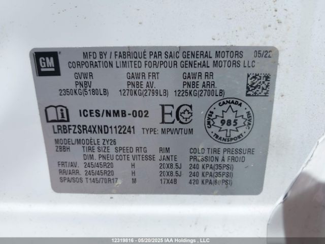 LRBFZSR4XND112241 Buick Envision