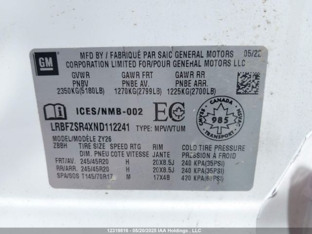 LRBFZSR4XND112241 Buick Envision