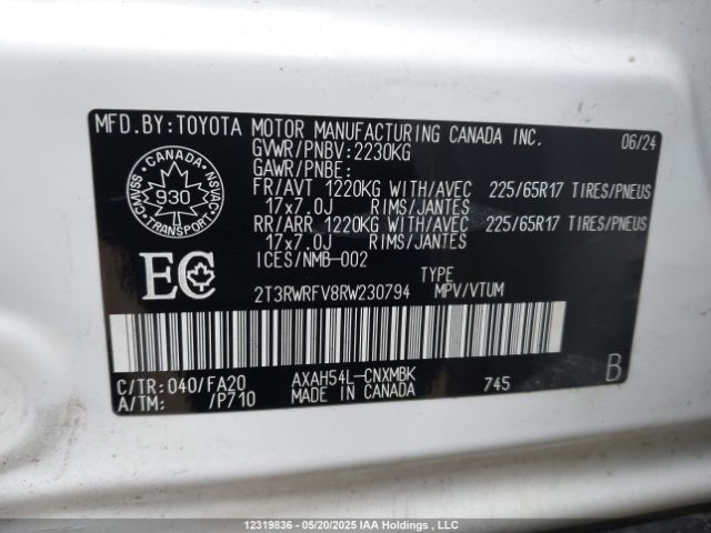 2T3RWRFV8RW230794 Toyota Rav4 Xle/woodland Edition