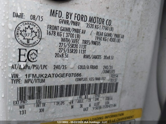 1FMJK2AT0GEF07086 Ford gtdi