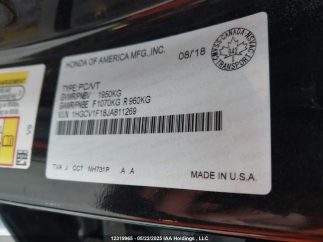 1HGCV1F18JA811269 Honda ACCORD LX