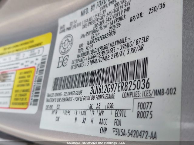 3LN6L2G97ER825036 Lincoln MKZ