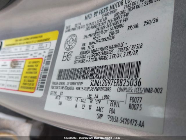 3LN6L2G97ER825036 Lincoln MKZ