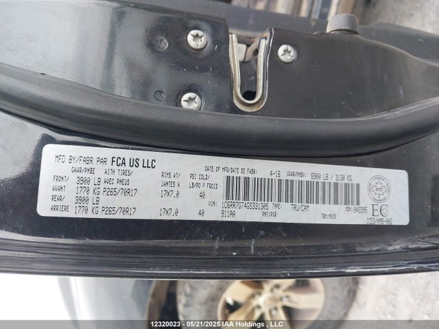 1C6RR7GT4GS331305 RAM 1500