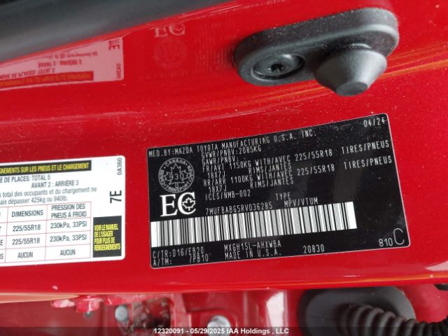 7MUFBABG5RV036285 Toyota m20a-fxs