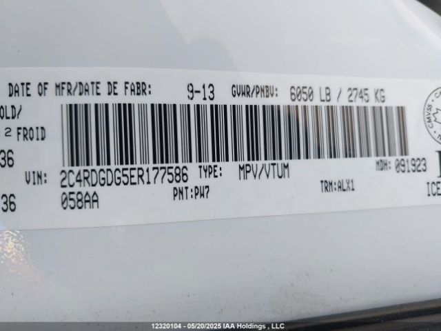 2C4RDGDG5ER177586 Dodge Grand Caravan Crew