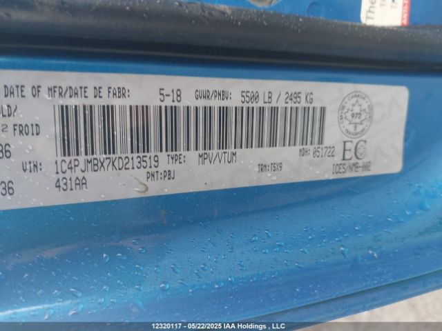 1C4PJMBX7KD213519 Jeep Cherokee Trailhawk