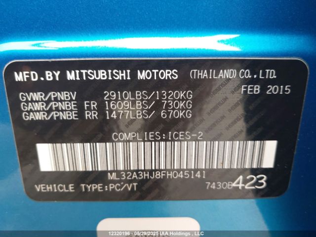 ML32A3HJ8FH045141 Mitsubishi Mirage