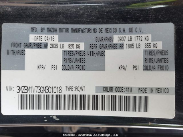 3MZBM1V73GM301018 Mazda 3 TOURING