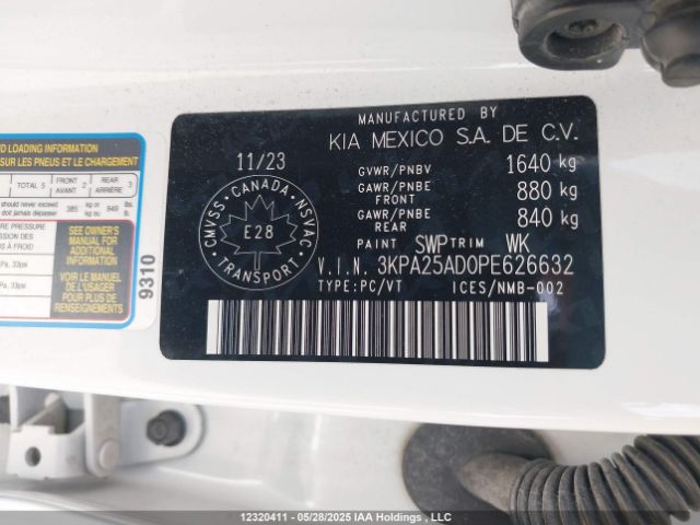 3KPA25AD0PE626632 KIA RIO S