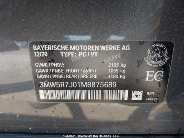 3MW5R7J01M8B75689 BMW 330XI