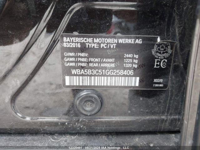 WBA5B3C51GG258406 BMW 535 XI