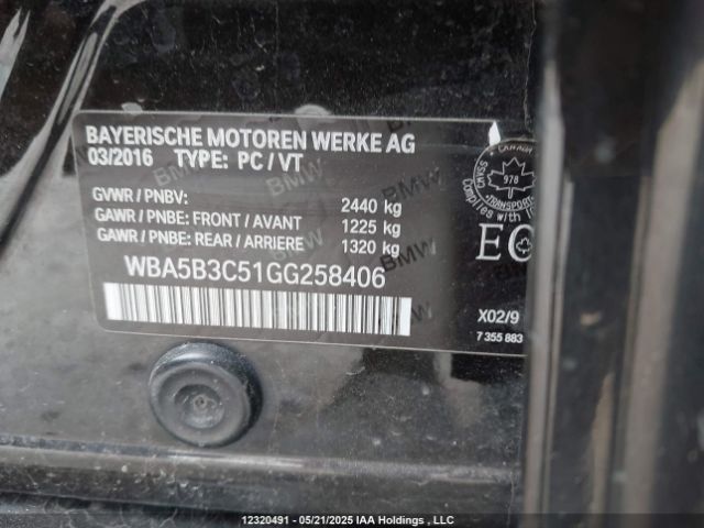 WBA5B3C51GG258406 BMW 535 XI