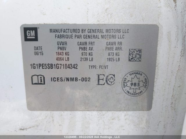 1G1PE5SB1G7104342 Chevrolet luv - vvt, alum, e85 max