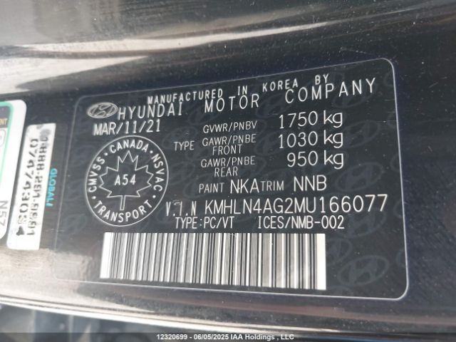 KMHLN4AG2MU166077 Hyundai ELANTRA SEL