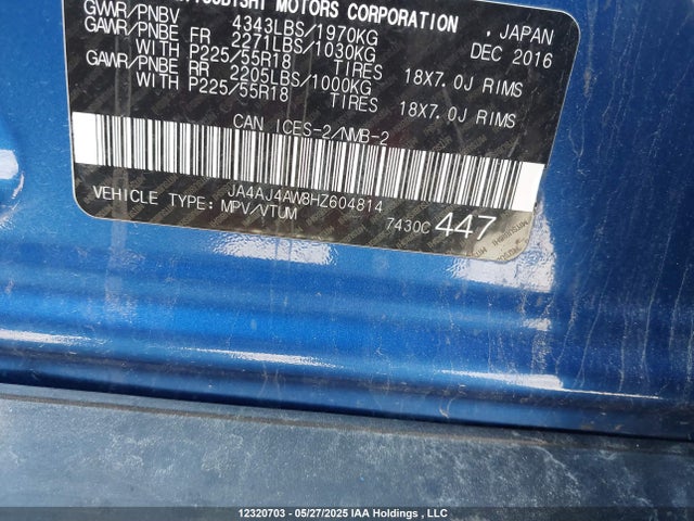 JA4AJ4AW8HZ604814 Mitsubishi 2.4 dohc mivec