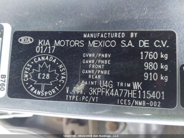 3KPFK4A77HE115401 KIA mpi nu