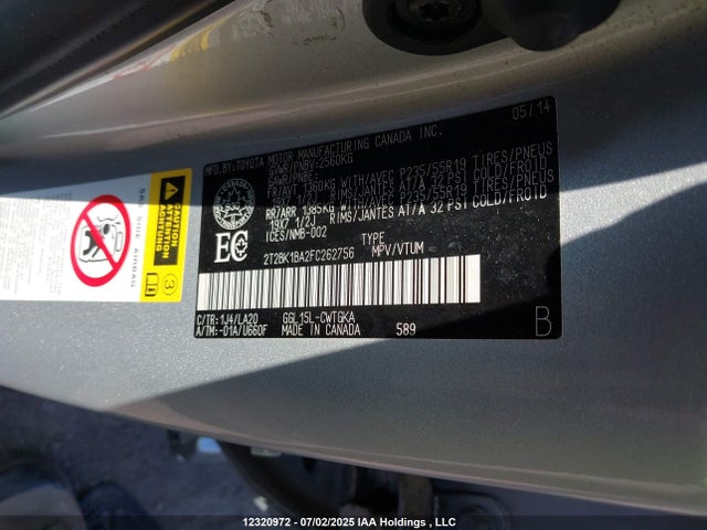 2T2BK1BA2FC262756 Lexus 2gr-fe