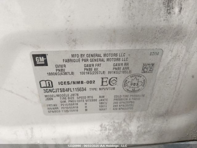 3GNCJTSB4FL115634 Chevrolet LUV