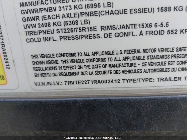 Продаж на аукціоні авто 2024 Ember 22mlq E-series, vin: 7RVTE2271RA002412, номер лоту: 12321034