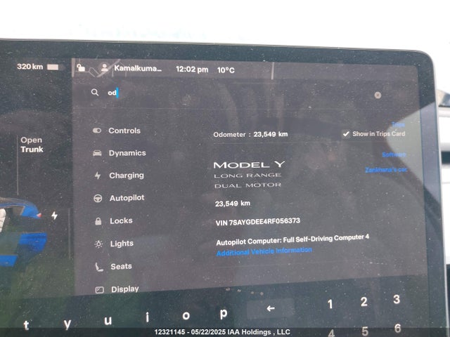7SAYGDEE4RF056373 Tesla Model Y