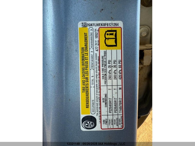 2GKFLWEK8F6121264 GMC lea - flex fuel (gas/alc), aluminum, ho,