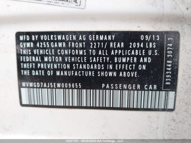 WVWGD7AJ5EW009655 Volkswagen GTI