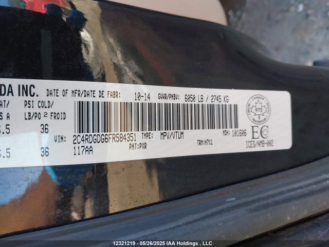 2C4RDGDG6FR584351 Dodge Grand Caravan