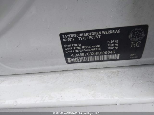 WBA8B7C3XHK806646 BMW 3 Series