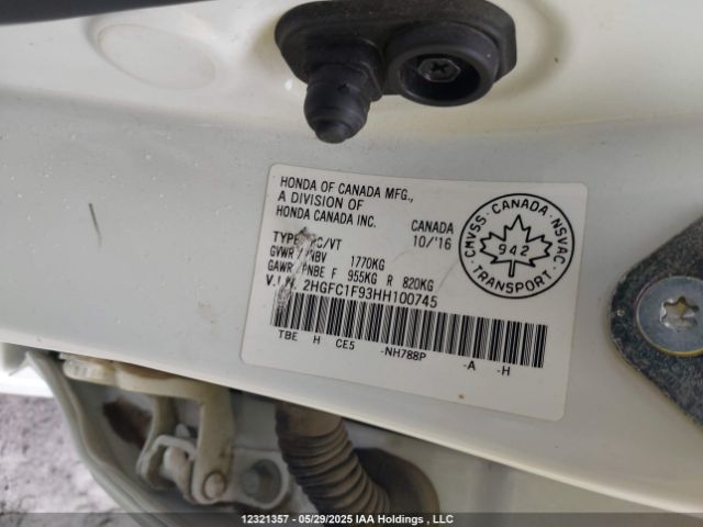2HGFC1F93HH100745 Honda l15b7