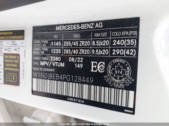 W1N0J8EB4PG128449 Mercedes-Benz m264