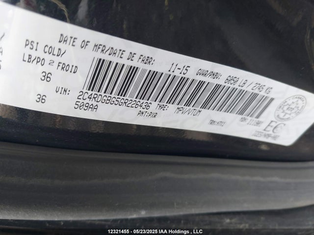 2C4RDGBG5GR226436 Dodge 2016