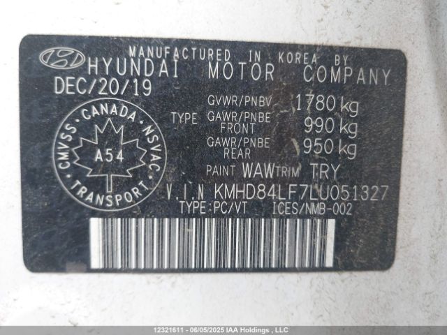 KMHD84LF7LU051327 Hyundai Elantra