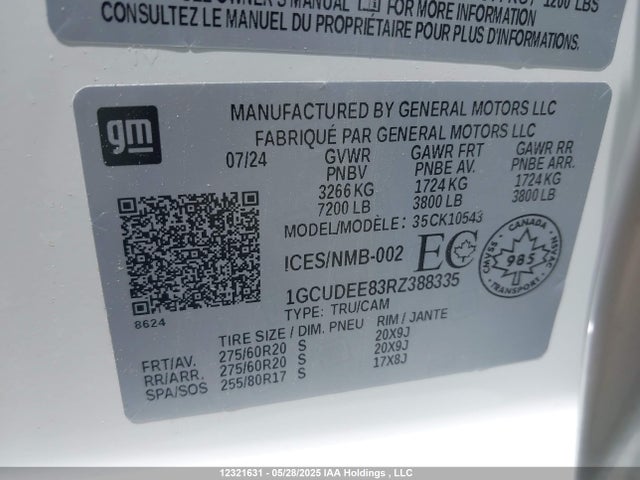 1GCUDEE83RZ388335 Chevrolet lz0