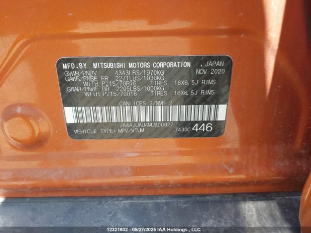 JA4AJUAU4MU600927 Mitsubishi mivec