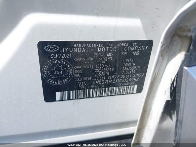 KM8S7DA2XNU024992 Hyundai Santa Fe Luxury Plug-in Hybrid Awd