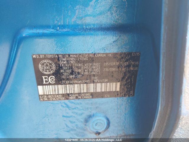 2T3DFREV8GW430485 Toyota 2ar-fe