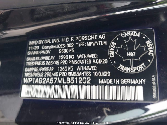 WP1AG2A57MLB51202 Porsche 2021