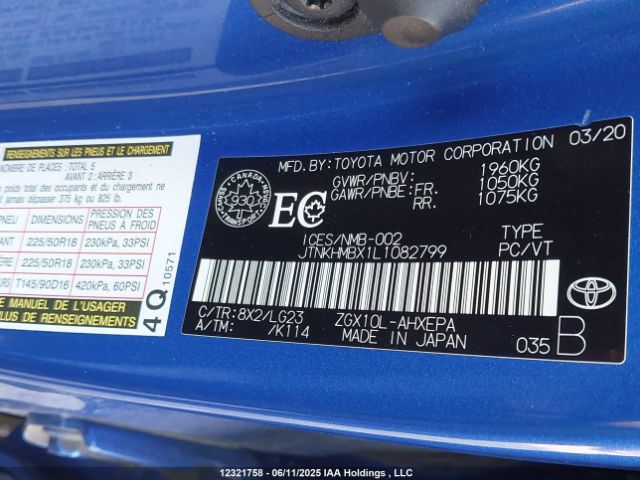 JTNKHMBX1L1082799 Toyota 3zr-fae