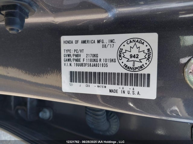 19UUB3F58JA801935 Acura j35y6