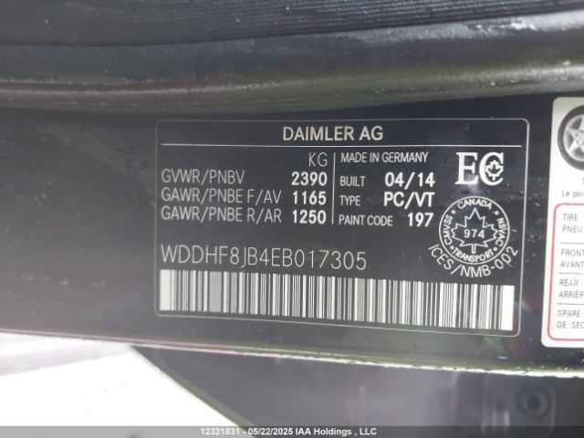 WDDHF8JB4EB017305 Mercedes-Benz E-Class