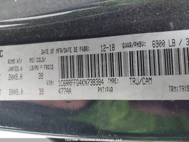 RAM 2019 2019 1C6RRFFG4KN738384 Image 17