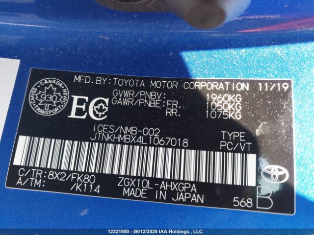 JTNKHMBX4L1067018 Toyota 3zr-fae