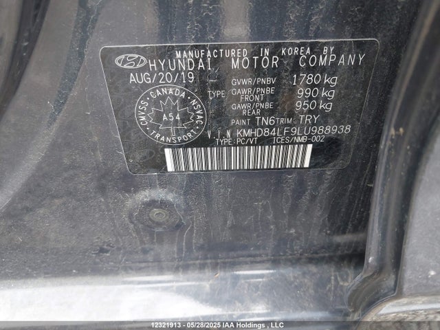 KMHD84LF9LU988938 Hyundai mpi nu