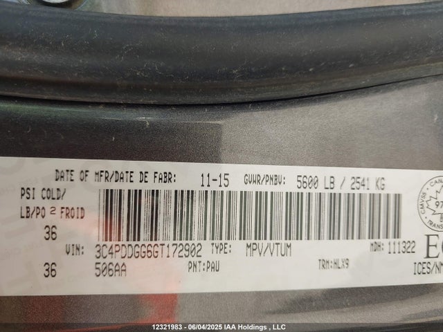 3C4PDDGG6GT172902 Dodge 2016