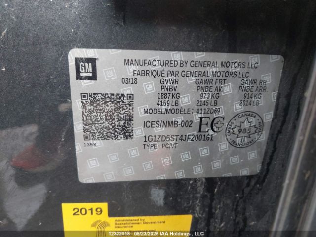 1G1ZD5ST4JF200161 Chevrolet MALIBU LT