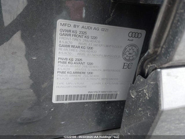 WA1FECF38M1085193 Audi Q3