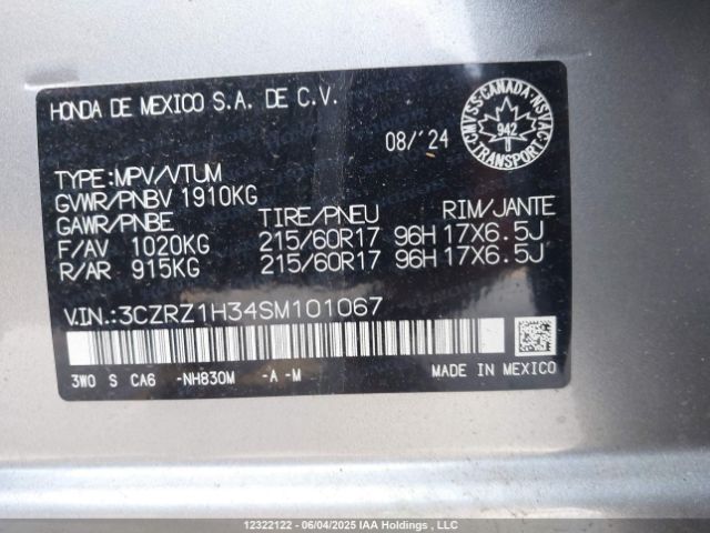3CZRZ1H34SM101067 Honda HR-V LX